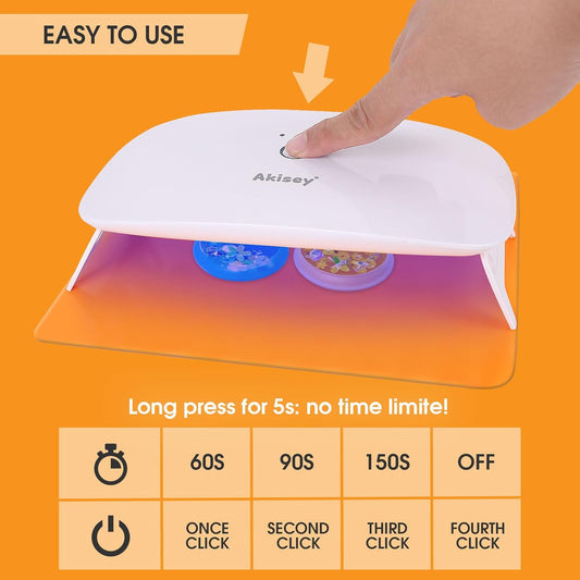 2 Pack UV Light for Resin | Large Size Foldable UV Resin Light & Portable Mini UV Resin Lamp |  for Resin Molds Curing, Jewelry Making, DIY Craft, Fast Curing & Timing Function